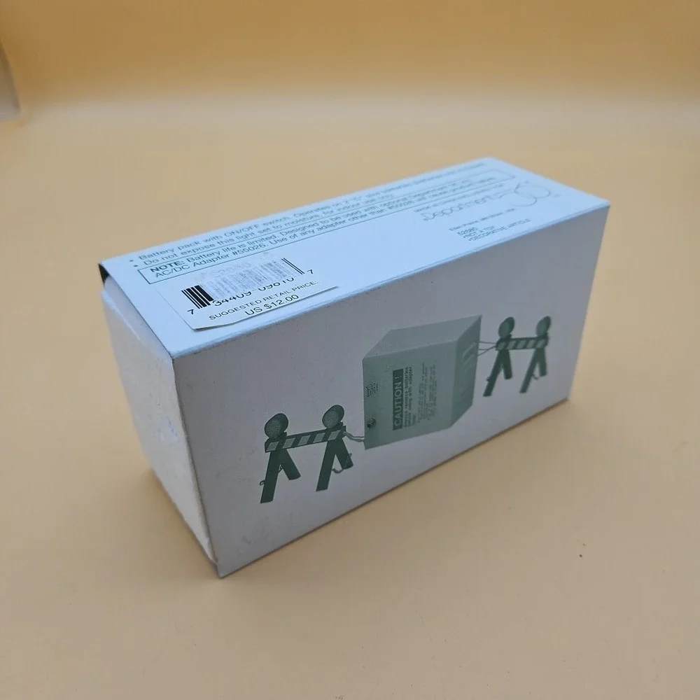 Dept 56 Village Accessory - Flashing Road Construction Lights - Working